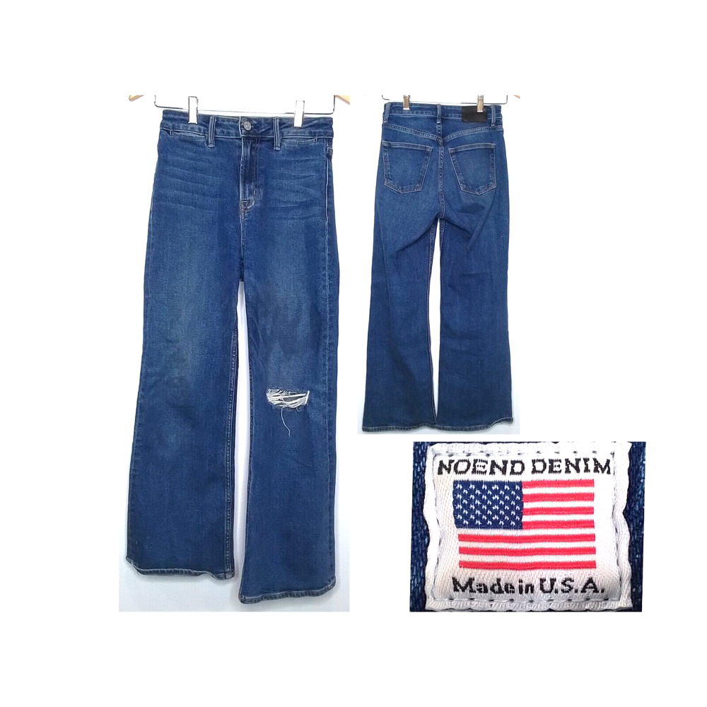 NoEnd Wide Leg Crop Denim Jeans Women's Size 25 #W3219